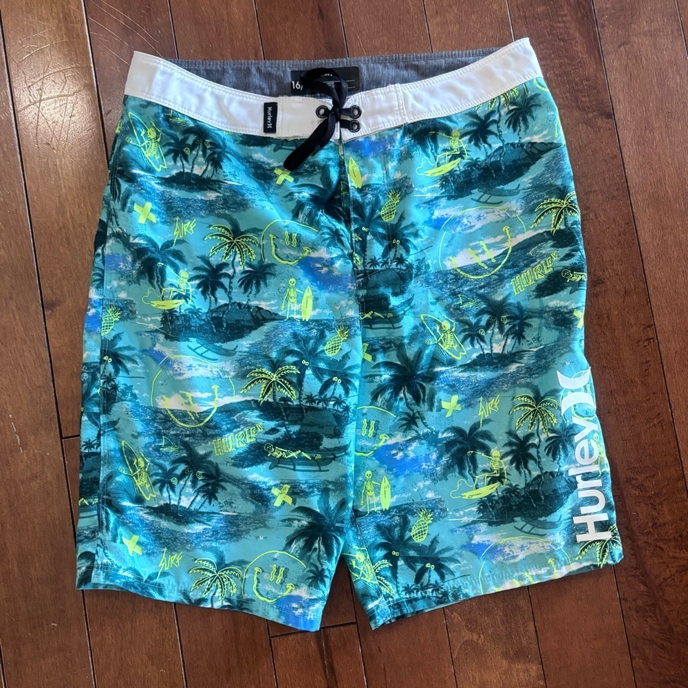 Hurley Oceanic Print Swim Trunks